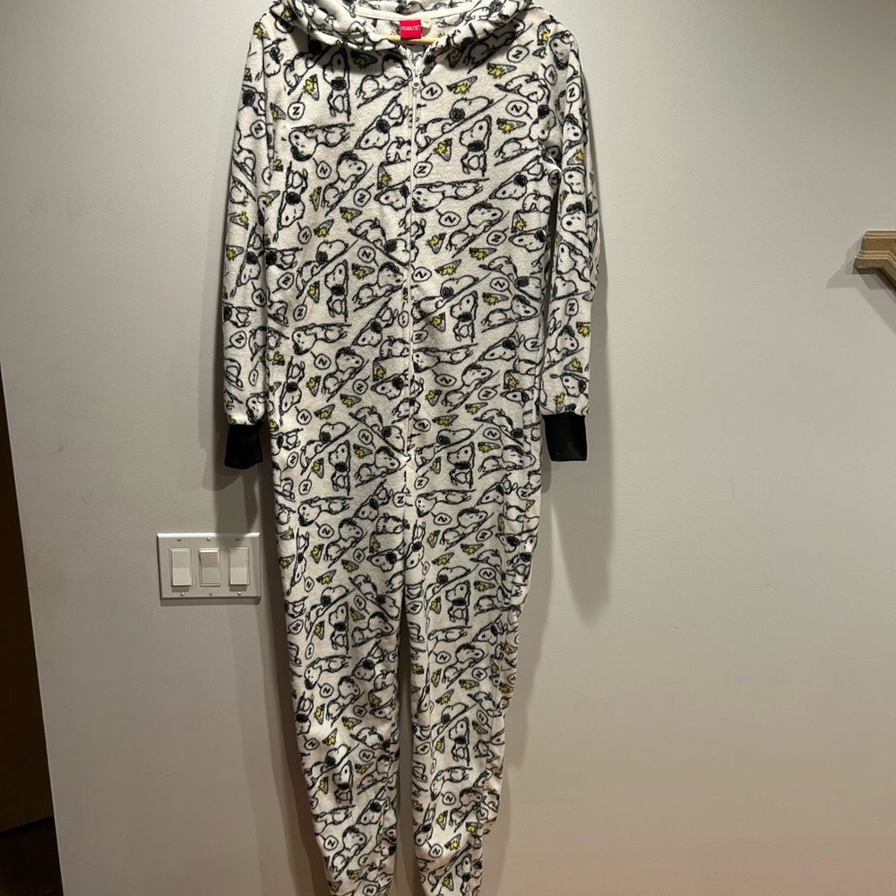 Peanuts Black and White Hooded Onesie